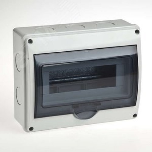 Щиток распределительный навесной на 10 модулей с дверцей серый IP66 (ЩРн-П-10)