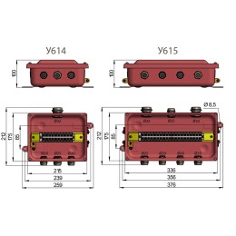 Коробка клеммная У614А УХЛ1,5 IP65 латунный ввод ГОФРОМАТИК