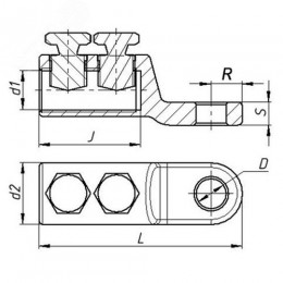 Наконечник болтовой 2НБ-2-002 (70-120) со срывнымиболтами