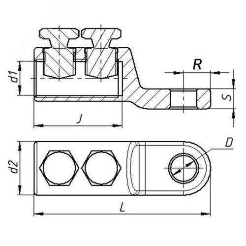 Наконечник болтовой 2НБ-2-002 (70-120) со срывнымиболтами