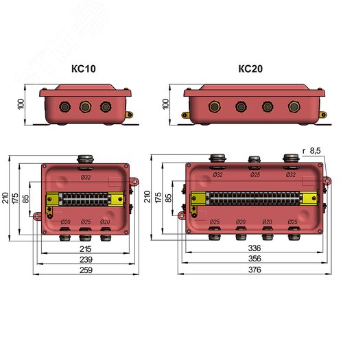Коробка соединительная КС-20 У2 IP54 пластиковый ввод ГОФРОМАТИК