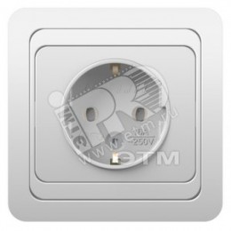 CLASSIC Розетка с заземлением скрытая 16А белая