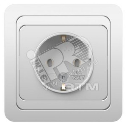CLASSIC Розетка с заземлением скрытая 16А белая