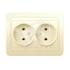 CLASSIC Розетка двойная скрытая бежевая 16А