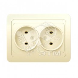 CLASSIC Розетка двойная скрытая бежевая 16А