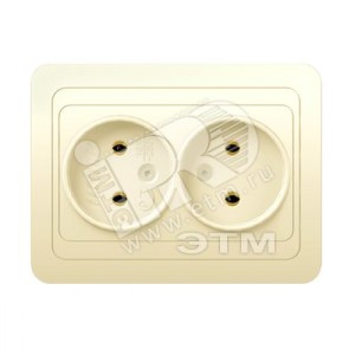 CLASSIC Розетка двойная скрытая бежевая 16А