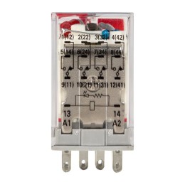 Реле промежуточное с кнопкой и мех. Индикацией RPAt 22/4 5A 230В AC AVERES