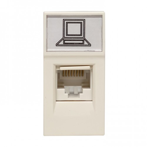 Розетка RJ45, категории 5e (ширина 1 модуль)