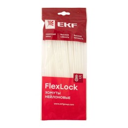 Хомут P6.6 стандартный белый 3.6x200 (100шт) FlexLock PROxima