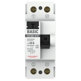 Устройство защитного отключения УЗО ВД-40 2P 40А/30мА электронный Basic