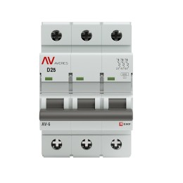 Выключатель автоматический AV-6 3P 25A (D) 6kA AVERES