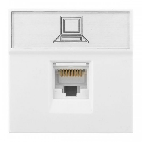 Розетка RJ45, категории 5e (ширина 2 модуля)