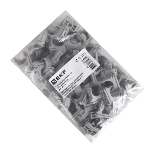 Крепеж-клипса для ручного монтажа d25 мм  серая EKF-Plast