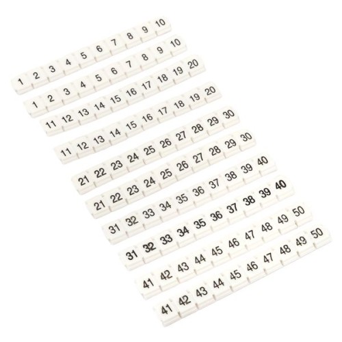 Маркеры для ST/Push-in 2,5 с нумерацией 1-50 для крепления сбоку (100 шт.) EKF
