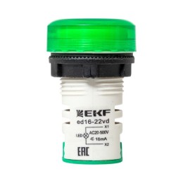 Индикатор значения напряжения зеленый ED16-22VD PROxima
