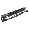 Блок розеток PDU TERACOM PRO 19'' 1U 16А/250В 8 розеток Schuko с выключателем шнур питания длиной 2 метра сечение 3x1.5 мм2 вилка Schuko корпус алюминий черный