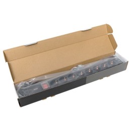 Блок розеток PDU TERACOM PRO 19'' 1U 16А/250В 8 розеток Schuko с выключателем шнур питания длиной 2 метра сечение 3x1.5 мм2 вилка Schuko корпус пластик черный