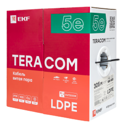 Витая пара TERACOM 5E F/UTP 4 пары solid OUT LDPE черный 305м