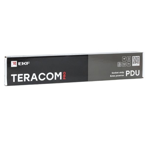 Блок розеток PDU TERACOM PRO 19'' 1U 16А/250В 8 розеток Schuko с выключателем шнур питания длиной 2 метра сечение 3x1.5 мм2 вилка Schuko корпус алюминий черный