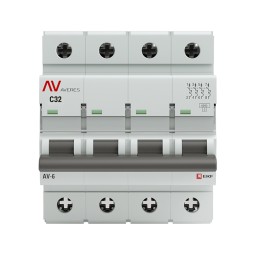 Выключатель автоматический AV-6 4P 32A (C) 6kA AVERES