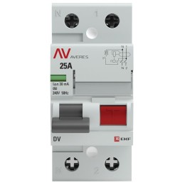 Устройство защитного отключения DV 2P 25А/30мА (A) AVERES