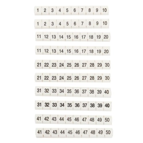 Маркеры для ST/Push-in 2,5 с нумерацией 1-50 для крепления сбоку (100 шт.) EKF