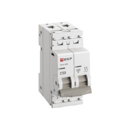 Выключатель автоматический двухполюсный 2P 50А (C) 6kA ВА 47-63N M636250C PROXIMA EKF