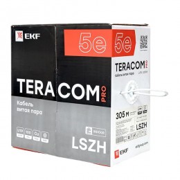 Витая пара TERACOM PRO 5E U/UTP 4 пары solid 24AWG LSZH нг(А)-HF серый 305м