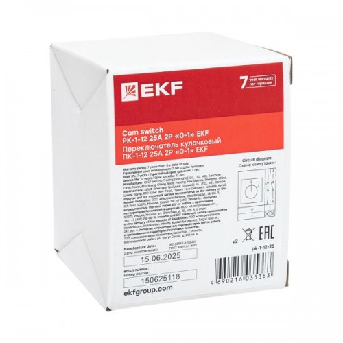 Переключатель кулачковый ПК-1-12 25А 2P '0-1' PROxima