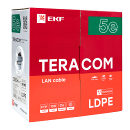 Витая пара TERACOM 5E F/UTP 4 пары solid OUT LDPE черный 305м