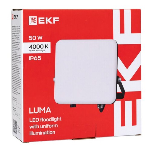 Прожектор светодиодный СДО-4004 50 Вт 4000К IP65 с равномерной засветкой LUMA