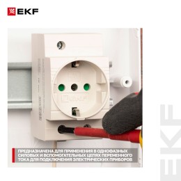 Розетка РДЕ-47 240В (под евро вилку с заземлением) EKF PROxima