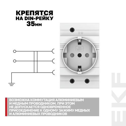 Розетка РДЕ-47 240В (под евро вилку с заземлением) EKF PROxima