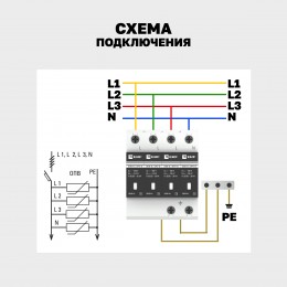 Ограничитель перенапряжения импульсный ОПВ-C/4п In20кА 400В