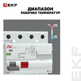 Устройство защитного отключения DV 4P 63А/300мА (AC) AVERES