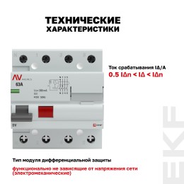 Устройство защитного отключения DV 4P 63А/300мА (AC) AVERES