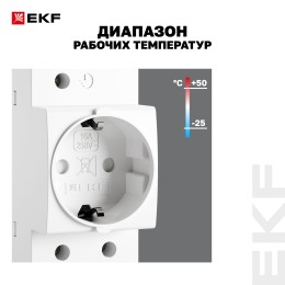 Розетка щитовая на DIN-рейку РДЕ-47 16А (под евро вилку сзаземлением) EKF PROxima