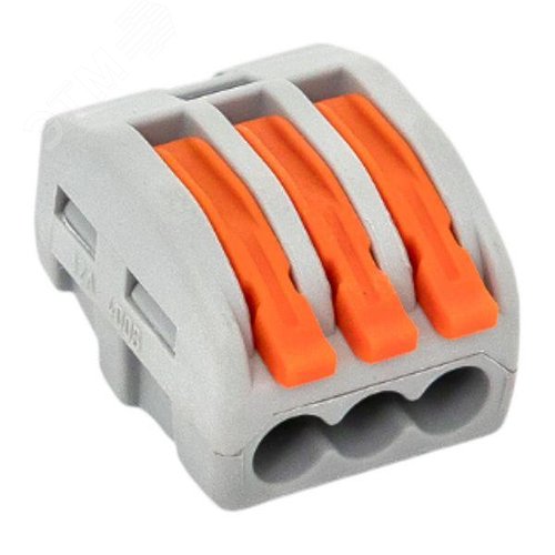 Клемма СМК 222-413 с рычагом 3 отверстия 0,08-2,5(4,0) мм2 EKF