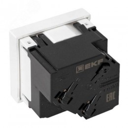 Розетка 45х45 с заземлением 45 градусов быстрозажимные клеммы белая