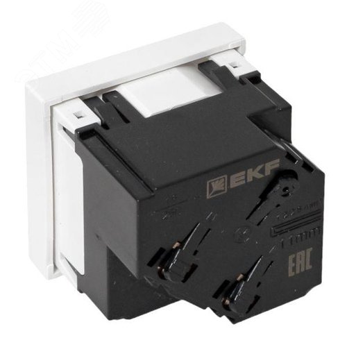 Розетка 45х45 с заземлением 45 градусов быстрозажимные клеммы белая