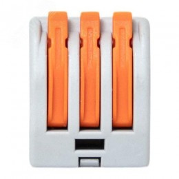 Клемма СМК 222-413 с рычагом 3 отверстия 0,08-2,5(4,0) мм2 EKF