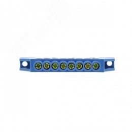 Шина нулевая N 63.08 нейлоновый корпус на DIN-рейку (латунь)