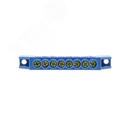 Шина нулевая N 63.08 нейлоновый корпус на DIN-рейку (латунь)