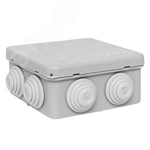 Коробка распределительная КМР-030-031 с крышкой (85х85х40) для прямого монтажа 8 мембр. вводов серая IP55 EKF