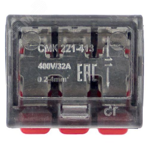 Клемма СМК 221-413 с рычагом 3 отверстия блистер (20шт.) EKF