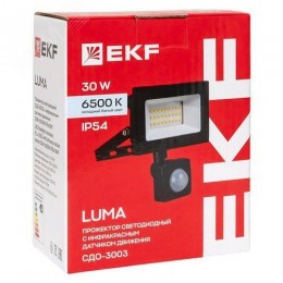 Прожектор светодиодный СДО-3003 с инфракрасным датчиком движения 30 Вт 6500К IP54 LUMA