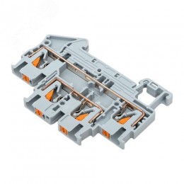 Клемма двухуровневая Push-in 2.5 мм2 4 вывода серая EKF