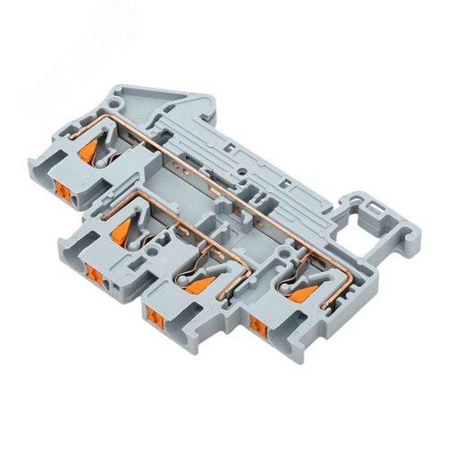 Клемма двухуровневая Push-in 2.5 мм2 4 вывода серая EKF