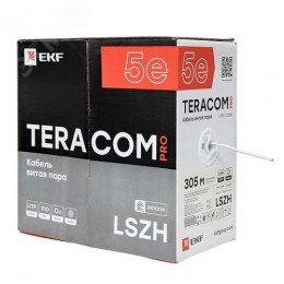 Витая пара TERACOM PRO 5E U/UTP 4 пары solid 24AWG LSZH нг(А)-HF серый 305м