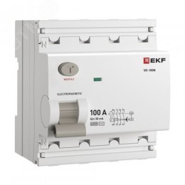 Выключатель дифференциального тока (ВД) четырехполюсный 4P 100А 30mA (AC) эл-мех ВД-100N E1046M10030 PROXIMA EKF